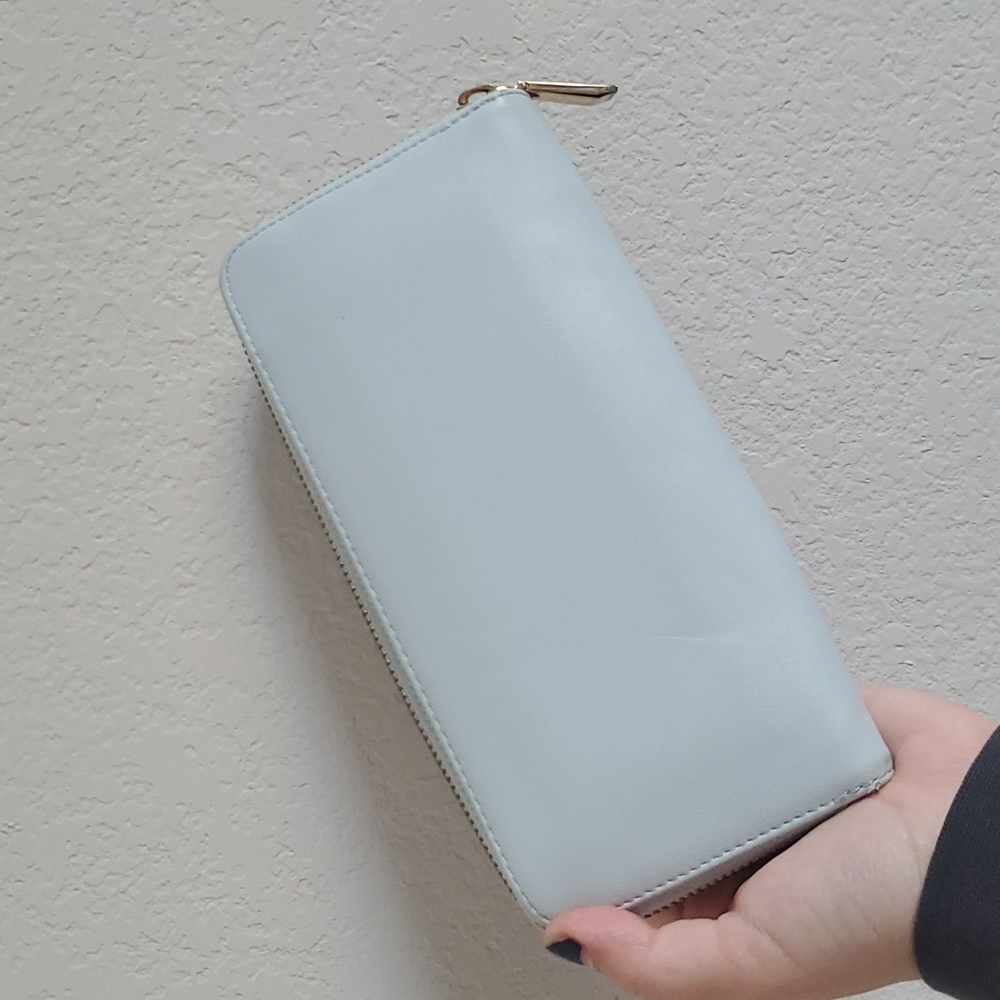 light blue wallet clutch